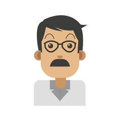 man cartoon icon over white background. colorful design. vector illustration