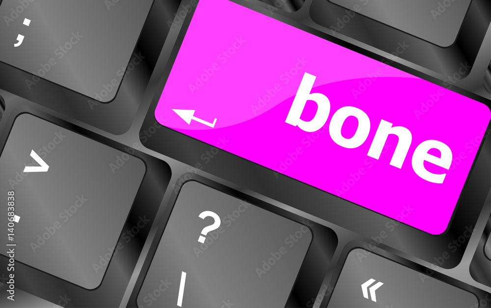 Poster bone button on computer pc keyboard key