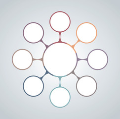 Illustration of Metaball template colorful round diagram infographics for presentations. Template for creating infographics, consisting of colored circles joined together.