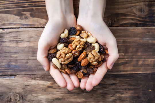 A mix of dried fruits and nuts