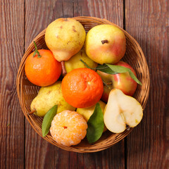 Naklejka na ściany i meble orange,pear and apple