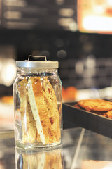 cookies in the jar in the coffee shop