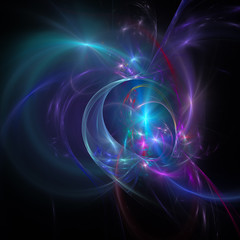 Abstract image. Fractal./Abstract image with yellow, red and blue colors.