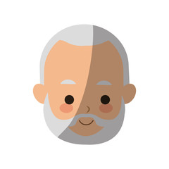 old man face cartoon icon over white background. colorful design. vector illustration