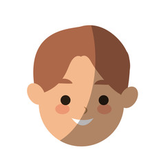 happy man face cartoon icon over white background. colorful design. vector illustration