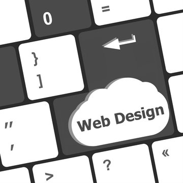 Web design text on a button keyboard key