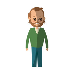 happy man cartoon icon over white background. colorful design. vector illustration