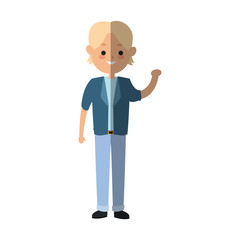 happy boy cartoon icon over white background. colorful design. vector illustration