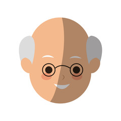 old man face cartoon icon over white background. colorful design. vector illustration