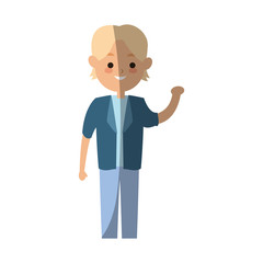 happy boy cartoon icon over white background. colorful design. vector illustration