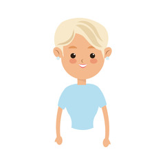 young woman cartoon icon over white background. colorful design. vector illustration