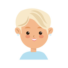 young woman cartoon icon over white background. colorful design. vector illustration