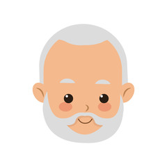old man face cartoon icon over white background. colorful design. vector illustration