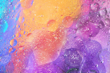 Fototapeta premium Colorful Background with Bubbles in Purple Orange and Blue
