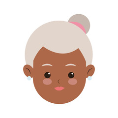 old woman cartoon icon over white background. colorful design. vector illustration