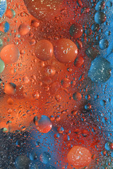 Colorful Background with Bubbles in Orange and Ble