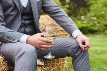 A man with a wine glass