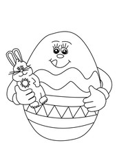 Easter Egg With Rabbit Candy Stroke Picture