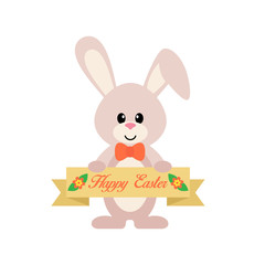 cartoon easter bunny with a sign