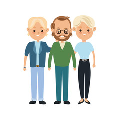 Obraz premium group of people cartoon icon over white background. colorful design. vector illustration