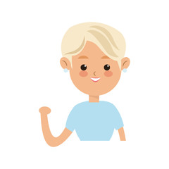 young woman cartoon icon over white background. colorful design. vector illustration