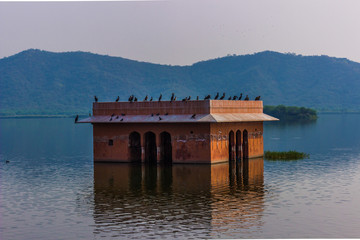 November 04, 2014: Building in the lake palace in Jaipur, India