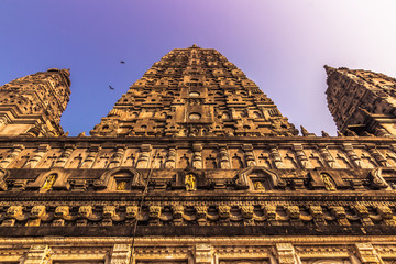 October 30, 2014: Detail of the Mahadobhi temple in Bodhgaya, India