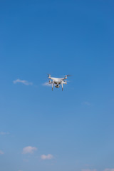 Drone fly in the urban sky