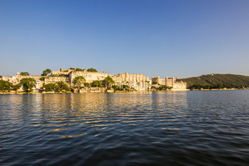 November 07, 2014: Pichola lake in Udaipur, India