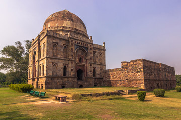 October 27, 2014: Ancient building in the Lodi Gardens in New Delhi, India