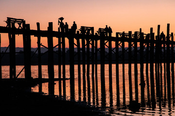 Myanmar  - Burma - Amarapura - U Bein Brücke