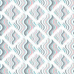 Obraz premium Abstract seamless pattern with set of waves and lines.
