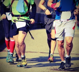 Naklejka premium foot race with runners committed to win