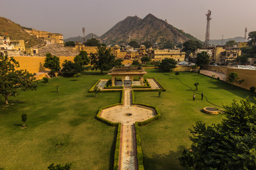 November 04, 2014: Courtyard of the Amber palace in Jaipur, India