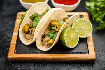 Mexican tacos with beef