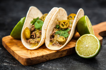 Mexican tacos with beef