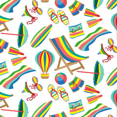 seamless vector beach and sea pattern