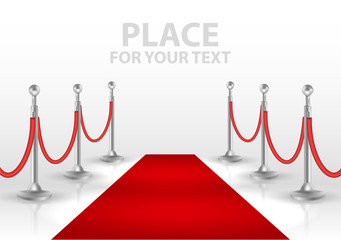 red event carpet isolated on a white background. vector illustration