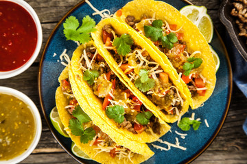 Mexican tacos with beef