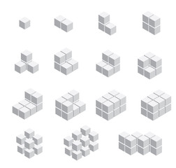  Isometric cubes for 3d designing.Cube isometric logo concept,vector illustration.Symbol with three-dimensional effect.