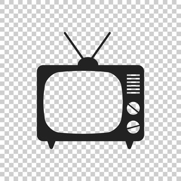 Tv Icon vector illustration in flat style isolated on isolated background. Television symbol for web site design, logo, app, ui.