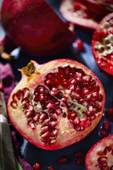 Pomegranate fruit cut