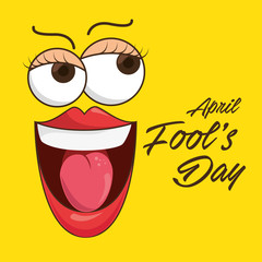 april fools day celebration card vector illustration design