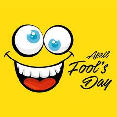 april fools day celebration card vector illustration design