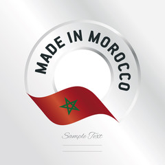 Made in Morocco transparent logo icon silver background