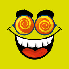 idiot mask crazy icon vector illustration design