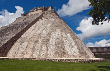 Fototapeta na wymiar Pyramid of the Magician - Uxmal, Yucatan, Mexico