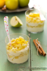 Apple compote and ricotta dessert