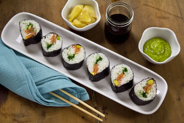 Sushi avocado salmon
