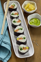 Sushi avocado salmon